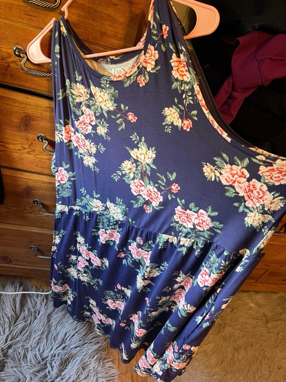 Maurices Navy Floral Maxi Dress